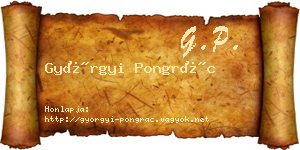 Györgyi Pongrác névjegykártya