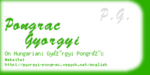 pongrac gyorgyi business card